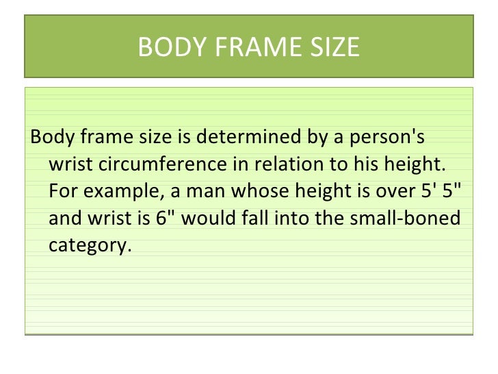 Bmi Chart With Frame Size