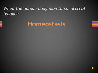 When the human body maintains internal
balance
 