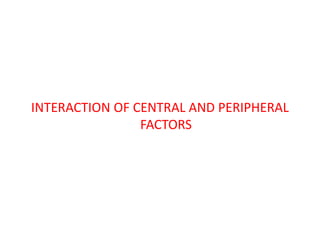 INTERACTION OF CENTRAL AND PERIPHERAL
FACTORS
 