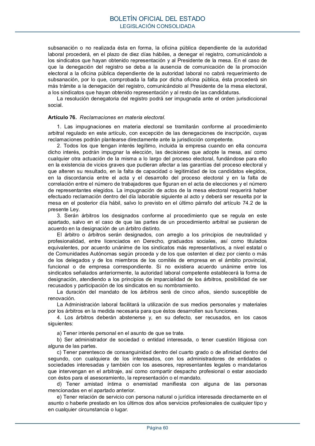 Boe ESTATUTO DE LOS TRABAJADORES ULTIMA VERSIÓN
