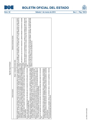 Núm. 52	
Sábado 1 de marzo de 2014	

cve: BOE-A-2014-2222

Estándares de aprendizaje evaluables

Comprende, en mensajes y anuncios públicos, información muy sencilla (por ejemplo, números, precios, horarios),
siempre que esté articulada a velocidad lenta y de manera clara, y no haya interferencias que distorsionen el
mensaje.
Entiende la idea general de lo que se le dice en transacciones y gestiones habituales en situaciones de necesidad
inmediata.
Entiende la información esencial en conversaciones breves y sencillas en las que participa que traten sobre temas
familiares como, por ejemplo, uno mismo, la familia, la escuela, el tiempo libre, la descripción de un objeto o un
lugar.
Comprende el sentido general y distingue los cambios de tema de programas de televisión u otro material audiovisual
dentro de su área de interés (p. e. en los que se entrevista a jóvenes o personajes conocidos sobre temas
cotidianos, o en los que se informa sobre actividades de ocio).

Bloque 1. Comprensión de textos orales

Identificar el sentido general, la información esencial o los puntos principales en textos orales muy breves y sencillos en
lengua estándar, con estructuras simples y léxico de uso muy frecuente, articulados con claridad y lentamente y
transmitidos de viva voz o por medios técnicos, sobre temas habituales y concretos relacionados con las propias
experiencias, necesidades e intereses en contextos cotidianos predecibles o relativos a áreas de necesidad inmediata
en los ámbitos personal, público y educativo, siempre que las condiciones acústicas sean buenas y no distorsionen el
mensaje, se pueda volver a escuchar lo dicho o pedir confirmación y se cuente con apoyo visual o con una clara
referencia contextual.
Conocer y saber aplicar las estrategias básicas más adecuadas para la comprensión del sentido general, la información
esencial o los puntos principales del texto.
Identificar aspectos socioculturales y sociolingüísticos básicos, concretos y significativos, sobre vida cotidiana (hábitos,
horarios, actividades, celebraciones), condiciones de vida (vivienda, entorno), relaciones interpersonales (familiares,
de amistad, escolares), comportamiento (gestos habituales, uso de la voz, contacto físico) y convenciones sociales
(normas de cortesía), y aplicar los conocimientos adquiridos sobre los mismos a una comprensión adecuada del texto.
Distinguir la función o funciones comunicativas principales del texto (p. e. una demanda de información, una orden, o un
ofrecimiento) y un repertorio limitado de sus exponentes más habituales, así como los patrones discursivos básicos (p.
e. inicio y cierre conversacional, o los puntos de una narración esquemática).
Reconocer los significados más comunes asociados a las estructuras sintácticas básicas propias de la comunicación
oral.
Reconocer un repertorio limitado de léxico oral de alta frecuencia relativo a situaciones cotidianas y temas habituales y
concretos relacionados con las propias experiencias, necesidades e intereses, y utilizar las indicaciones del contexto y
de la información contenida en el texto para hacerse una idea de los significados probables de palabras y expresiones
que se desconocen.
Discriminar patrones sonoros, acentuales, rítmicos y de entonación básicos y reconocer los significados e intenciones
comunicativas generales relacionados con los mismos.

Criterios de evaluación

Segunda Lengua Extranjera

BOLETÍN OFICIAL DEL ESTADO
Sec. I. Pág. 19412

 