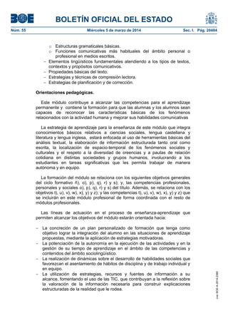 Real Decreto 127/2014, de 28 de febrero, por el que se regulan aspectos específicos de la Formación Profesional Básica 