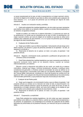 BOLETÍN OFICIAL DEL ESTADO
Núm. 26 Viernes 30 de enero de 2015 Sec. I. Pág. 7217
un grupo caracterizado por la raza, el co...