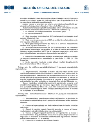 Ley 34/2015, de 21 de septiembre, de modificación parcial de la Ley 58/2003, de 17 de diciembre, General Tributaria.
