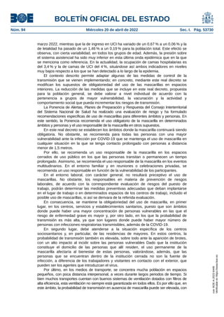 marzo 2022, mientras que la de ingreso en UCI ha variado de un 0,67 % a un 0,06 % y la
de letalidad ha pasado de un 1,46 %...