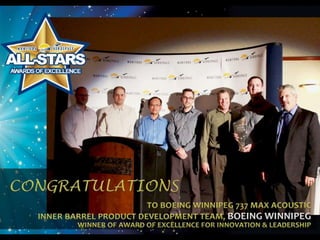 Manitoba Aerospace 2016 All Stars Awards of Excellence - The Boeing Winnipeg Team