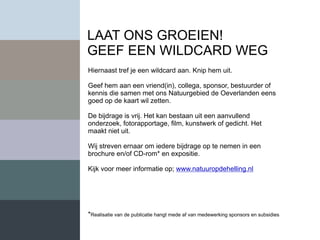 Boekje branding de Oeverlanden