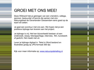 Boekje branding de Oeverlanden