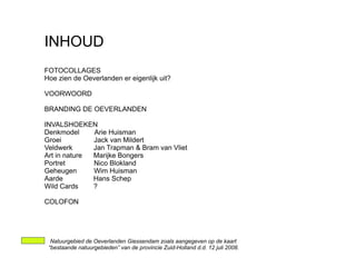 Boekje branding de Oeverlanden