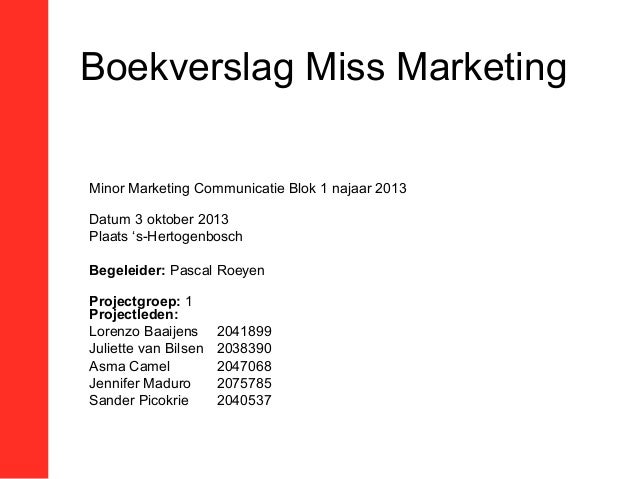 boekverslag miss marketing