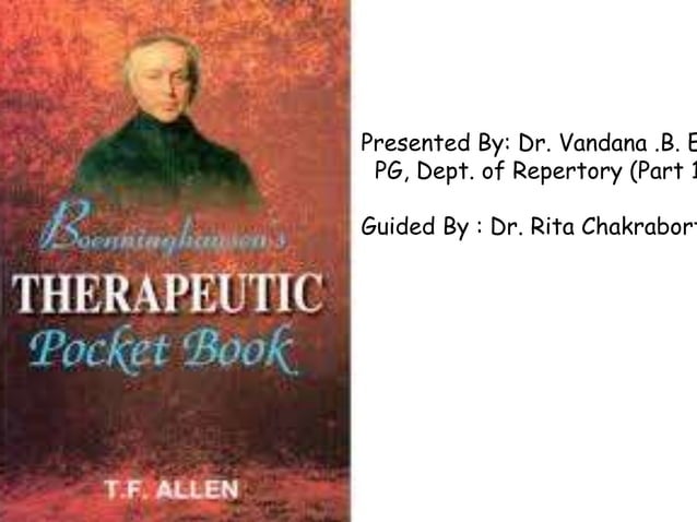 Boenninghausen’s therapeutic pocket book[btpb] | PPTX