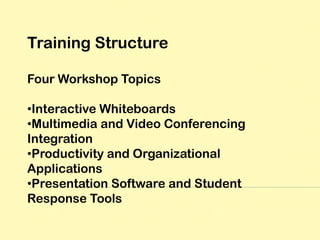 Streaming Video and Video Conferencing AccessHow is Technology Used?Surveys Measured Perceptions about  how effectively technologies are being I utilized as part of instructional planning.Administrators and Principals