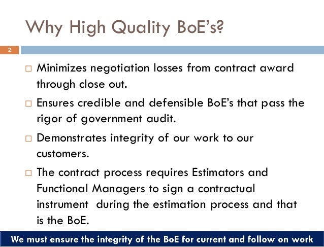 basis of estimate processes work estimate
