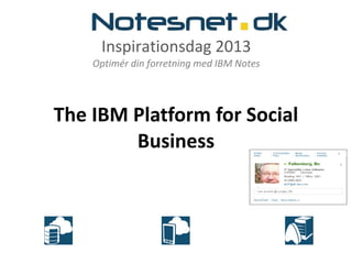 Inspirationsdag 2013
Optimér din forretning med IBM Notes
The IBM Platform for Social
Business
 