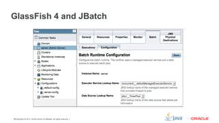 Copyright © 2013, Oracle and/or its affiliates. All rights reserved.25
GlassFish 4 and JBatch
 