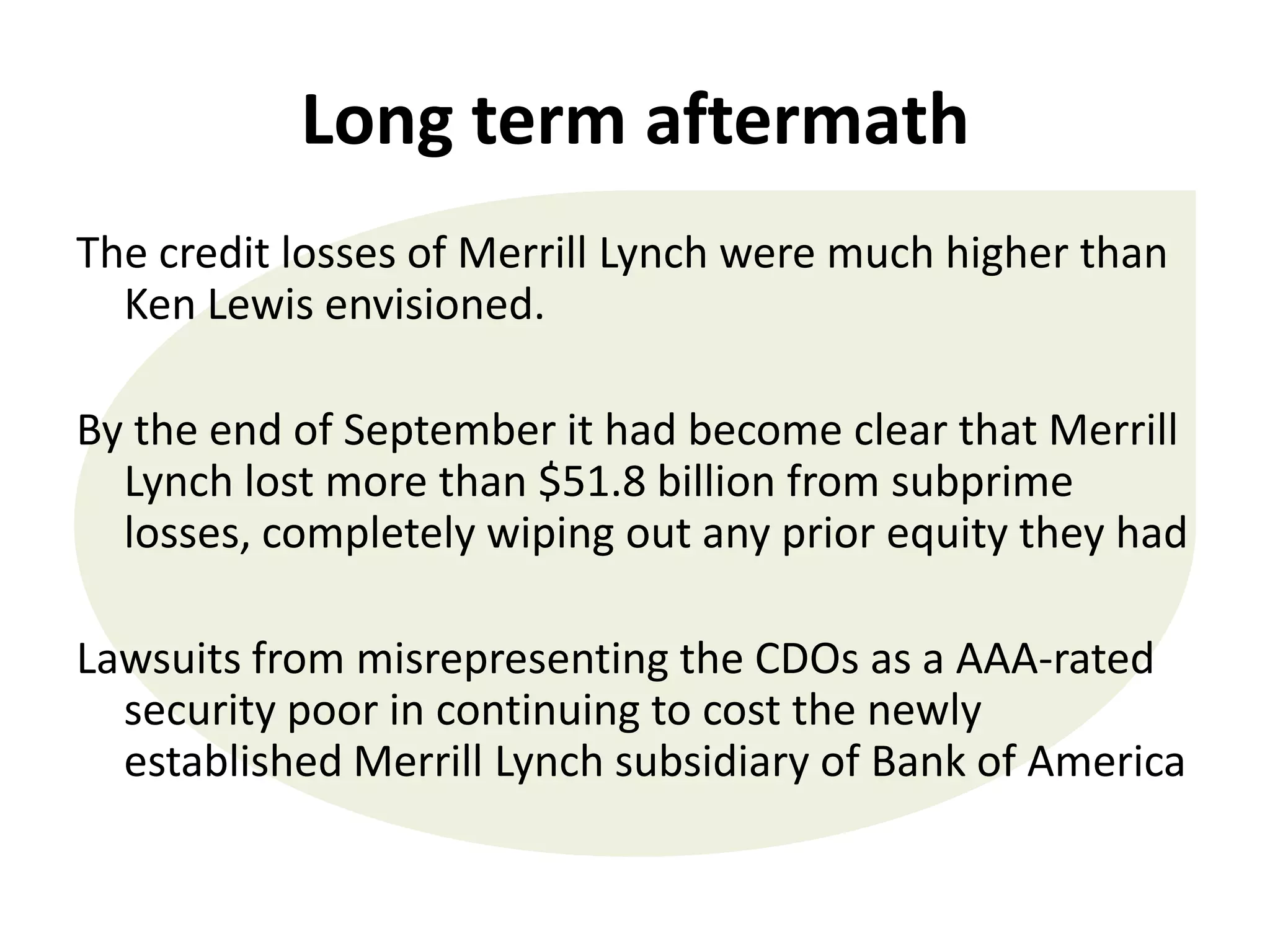 All is quiet on Wall StreetThe week following the merger Wall Street remained relatively calm.Everyone presumed the worst was over, that Ken Lewis rode in on his white horse and saved the day.Despite the initial panic on Monday when the S&P dropped 4.7%, the market finished the week up 0.03%.
