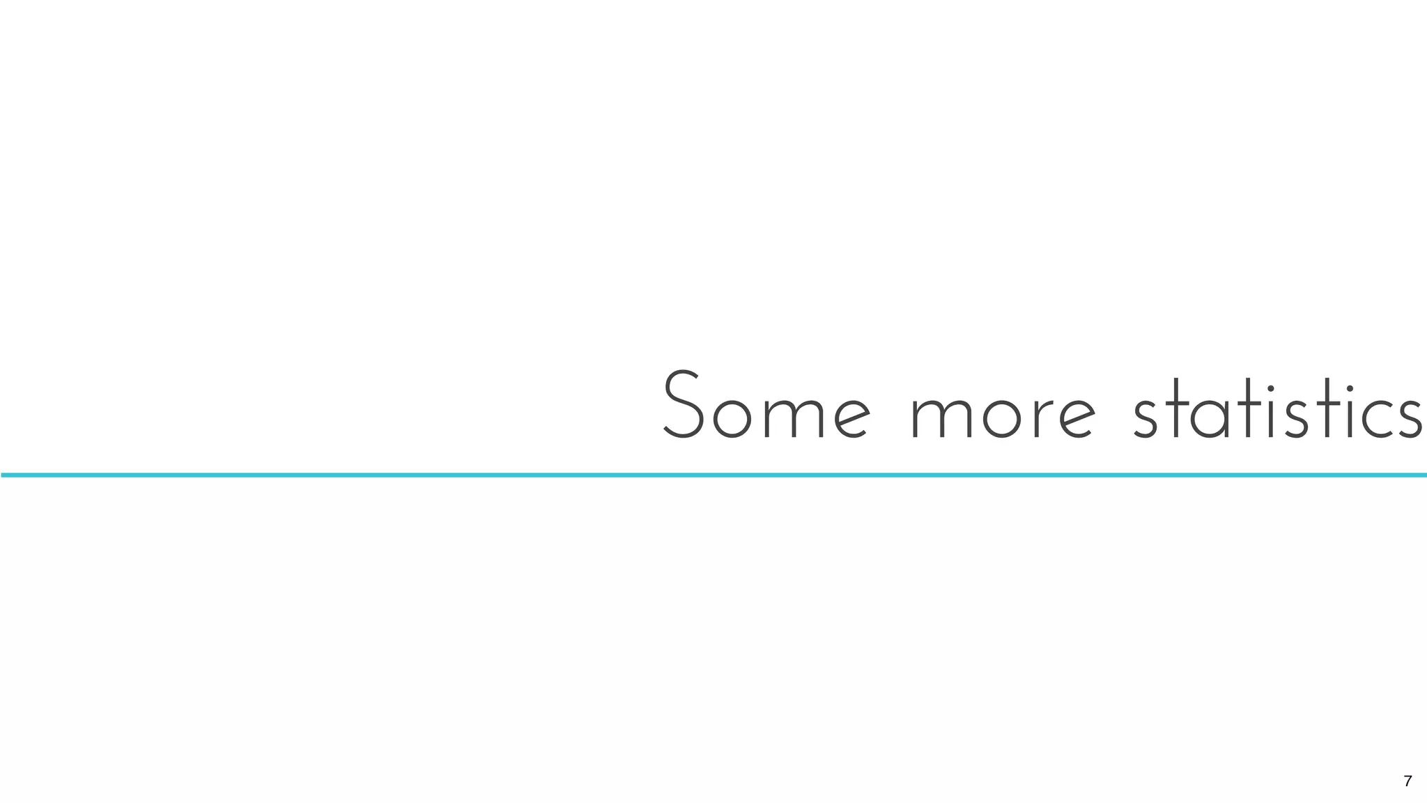 Some more statistics
7
 