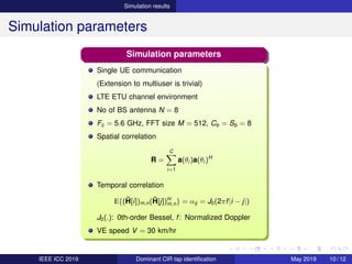 Dominant CIR Tap Index Identification for Wideband Channels | PDF