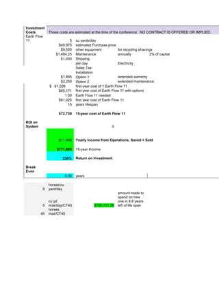 Investment
Costs         These costs are estimated at the time of the conference. NO CONTRACT IS OFFERED OR IMPLIED.
Earth...