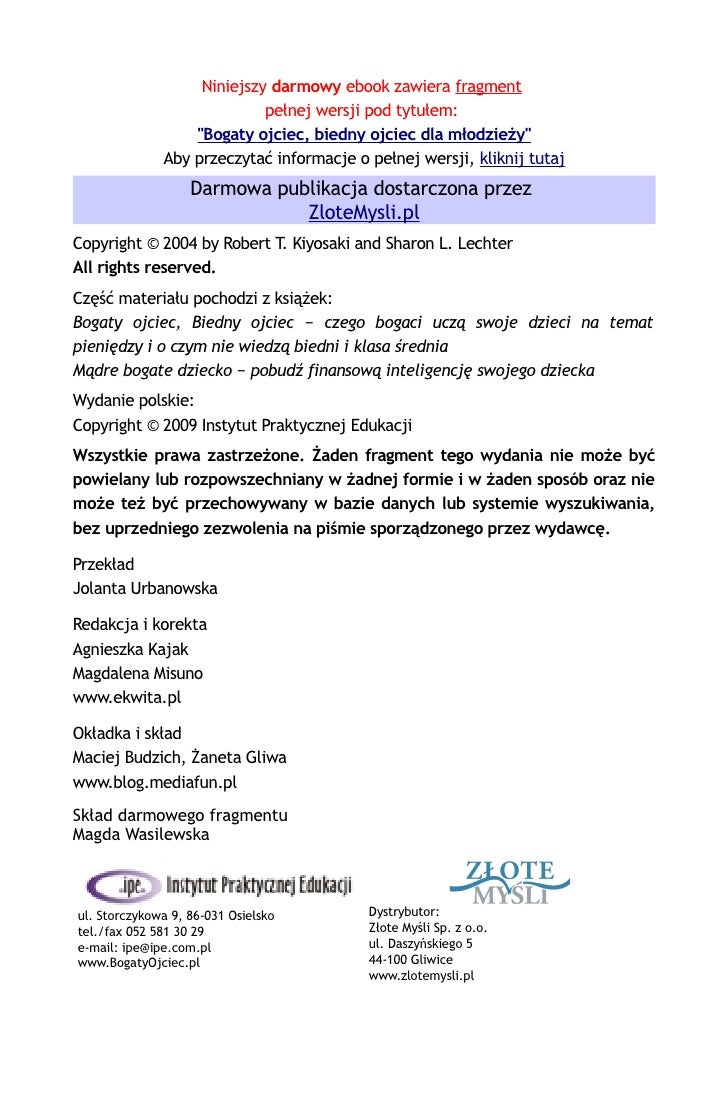 robert kiyosaki bogaty ojciec biedny ojciec pdf robert kiyosaki bogaty ojciec biedny ojciec pdf