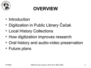 Developing services for local history research through a digitization ...