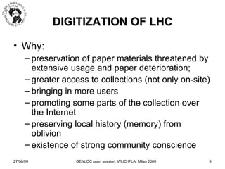 Developing services for local history research through a digitization ...