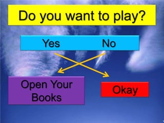 Do you want to play?YesNoOpen Your BooksOkay