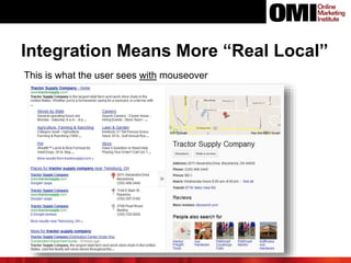 Integration Means More “Real Local”
This is what the user sees with mouseover
 