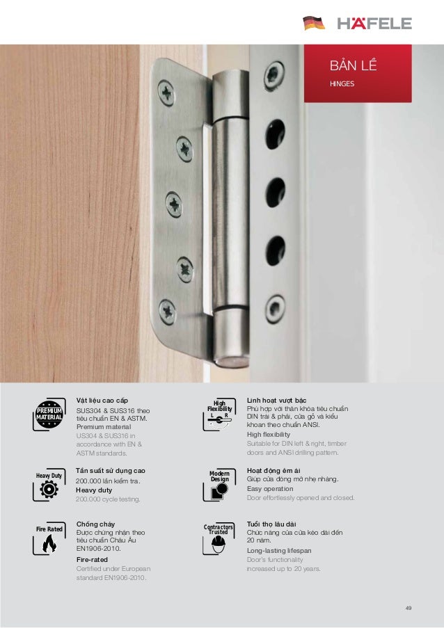 Catalogue Hafele Phụ Kiện Cửa Hafele 2017
