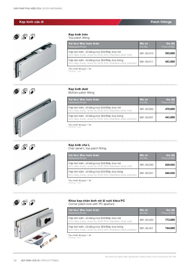 Catalogue Hafele Phụ Kiện Cửa Hafele 2017