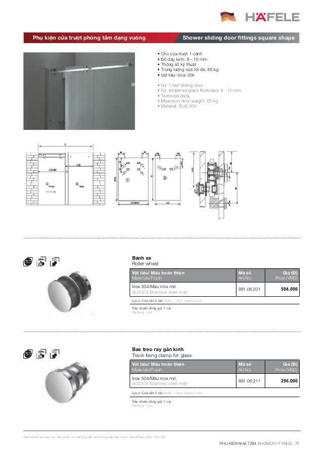 Catalogue Hafele Phụ Kiện Cửa Hafele 2017