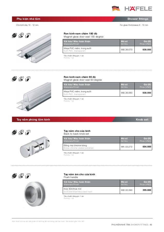 Catalogue Hafele Phụ Kiện Cửa Hafele 2017