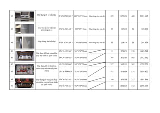 42 H?p ??ng ?? c n?p ??y JP-CN-PB03AN * 480*560*310mm Mu tr?ng s?a, mu ?? 459 2 .175.056 468 2.221.665 
43 Mc treo o ?n hi?n ??i 
ʱعҹ 
JP-CN-JS01AN * 300*80*17mm Mu tr?ng s?a, mu ?? 35 1 65.650 36 169.200 
44 H?p ch?ng ?m hi?n ??i JP-HL-CS01AN * 130*190*30mm Mu tr?ng s?a, mu ?? 55 2 59.278 56 264.834 
4455 JJPP--CCNN--GGSS55AAGG ** 556622**447700**7700mmmm 333311 11 ..557700..007744 333388 11..660033..771188 
H?p ??ng ?? h?p kim nh?m 
(ray m? ton c gi?m ch?n) 
46 JP-CN-GS8AG * 782*470*70mm 395 1 .872.565 403 1.912.692 
47 JP-CN-PS5AG * 562*470*70mm 357 1 .692.511 365 1.728.779 
H?p ??ng ?? lt h?p kim 
nh?m (ray m? ton c gi?m 
ch?n) 
48 JP-CN-PS8AG * 782*470*70mm 425 2 .016.609 434 2.059.822 
49 JP-CN-PM5AG * 562*470*60mm 349 1 .656.500 357 1.691.996 
H?p ??ng ?? trang s?c h?p 
kim nh?m (ray m? ton ph?n 
c gi?m ch?n) 
50 JP-CN-PM8AG * 782*470*60mm 433 2 .052.620 442 2.096.604 
 