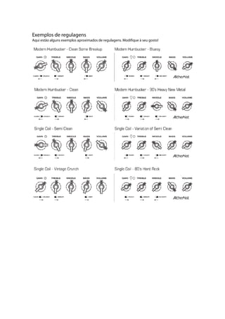 Exemplos de regulagens
Aqui estão alguns exemplos aproximados de regulagens. Modifique à seu gosto!
 
 
 
 
 
 
 
 
 
 
 
 
 
 
 
 
 
 
 
 
 
 
 
 
 