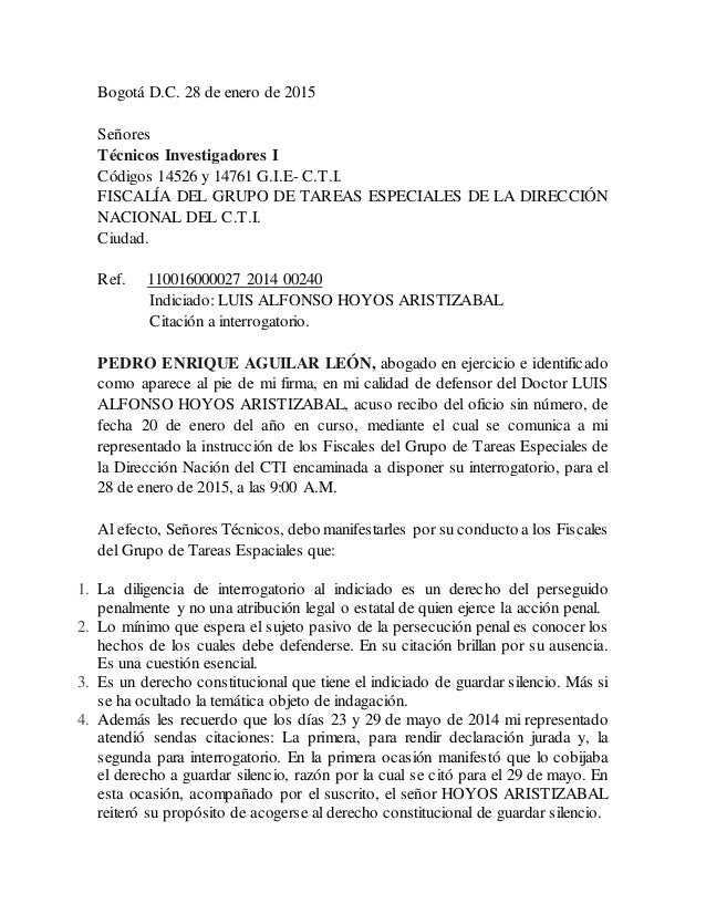 Documento de la defensa de LUIS ALFONSO HOYOS