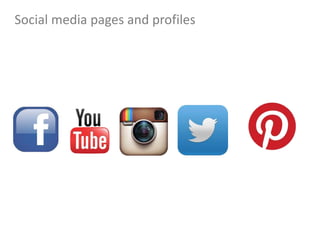Social media pages and profiles
 