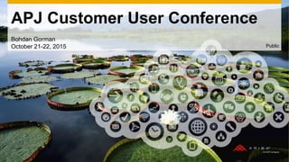 APJ Customer User Conference
Bohdan Gorman
October 21-22, 2015 Public
 