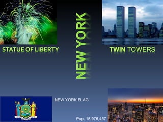 Pop. 18,976,457 NEW YORK FLAG 