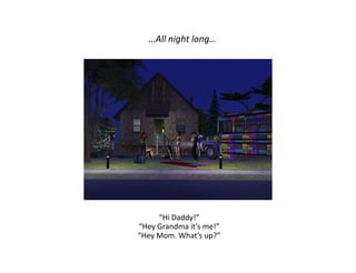 …All night long…“Hi Daddy!”“Hey Grandma it’s me!”“Hey Mom. What’s up?”