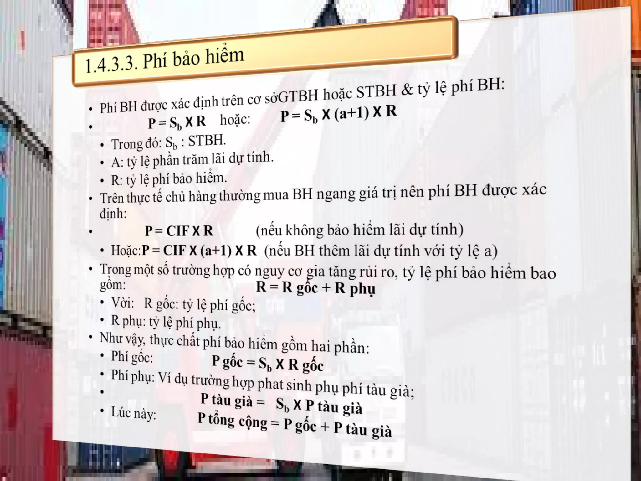 Bảo hiểm hàng hoá vận chuyển bằng tầu biển