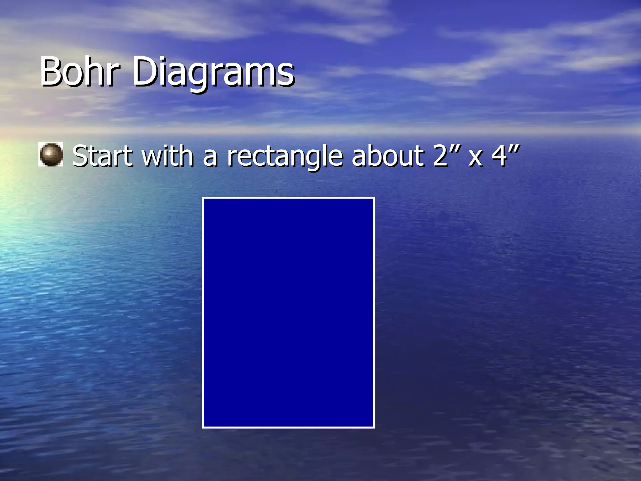 Start with a rectangle about 2” x 4” Bohr Diagrams 