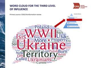 WORD	
  CLOUD	
  FOR	
  THE	
  THIRD	
  LEVEL	
  
OF	
  INFLUENCE
Primary	
  source:	
  EEAS	
  Disinformation	
  review
 