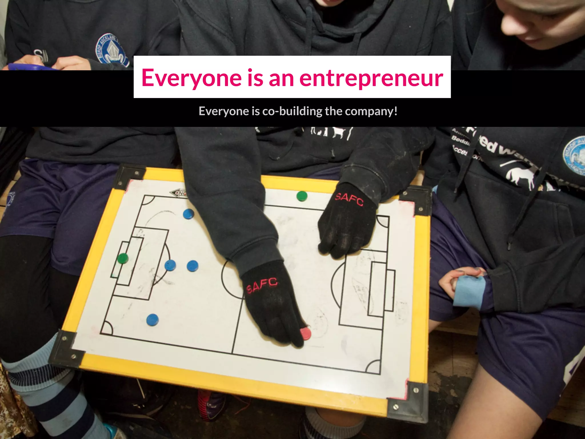 Everyone is an entrepreneur
Everyone is co-building the company!
 