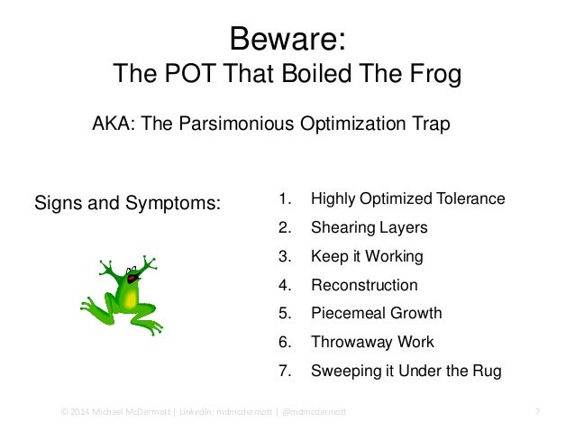 The Pot That Boiled The Frog, A Cautionary Tale Of Optimization