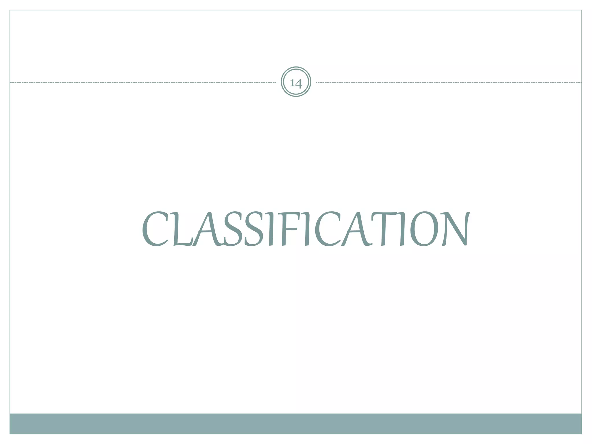 CLASSIFICATION
14
 