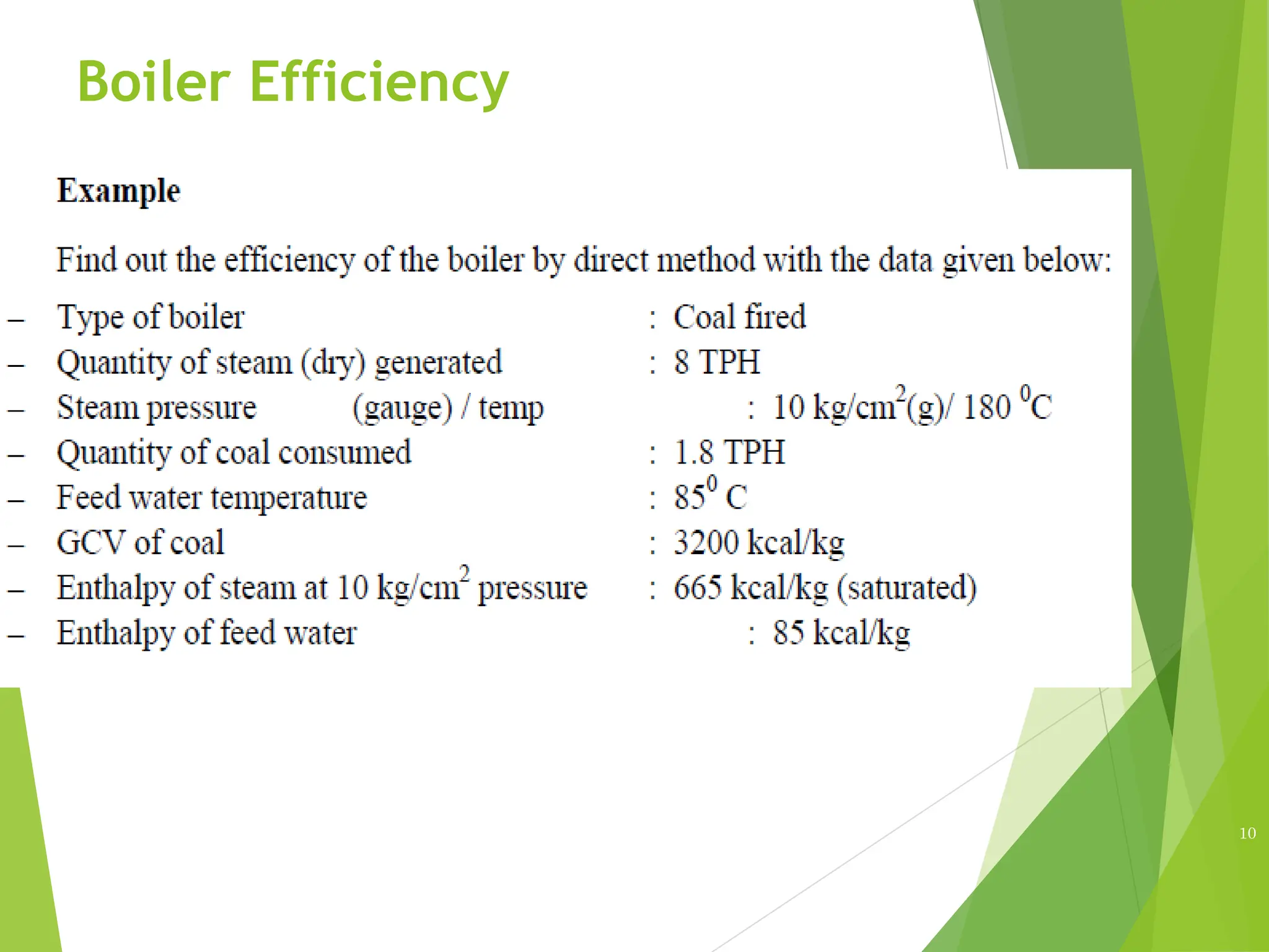 Boiler Efficiency
10
 