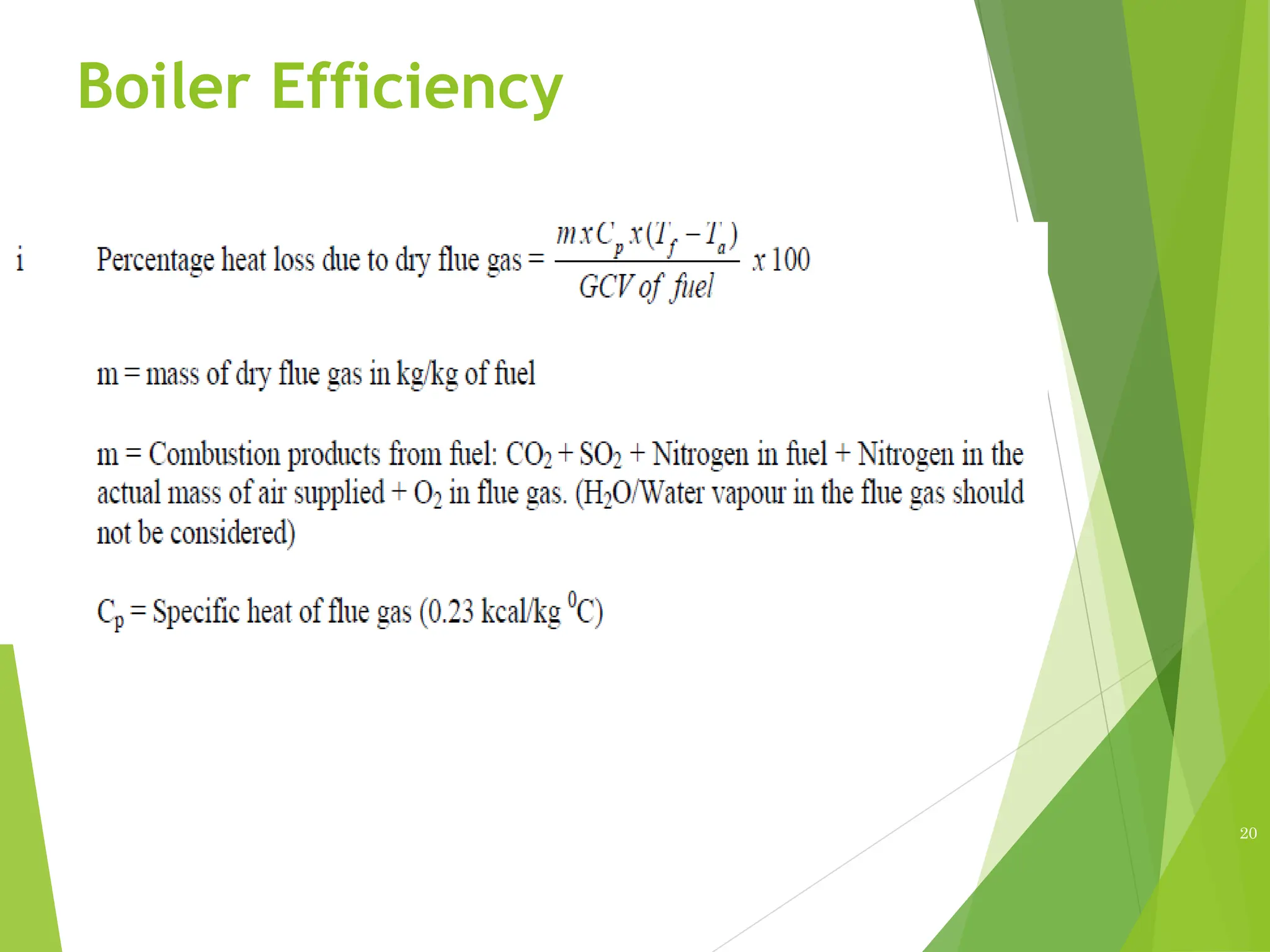 Boiler Efficiency
20
 