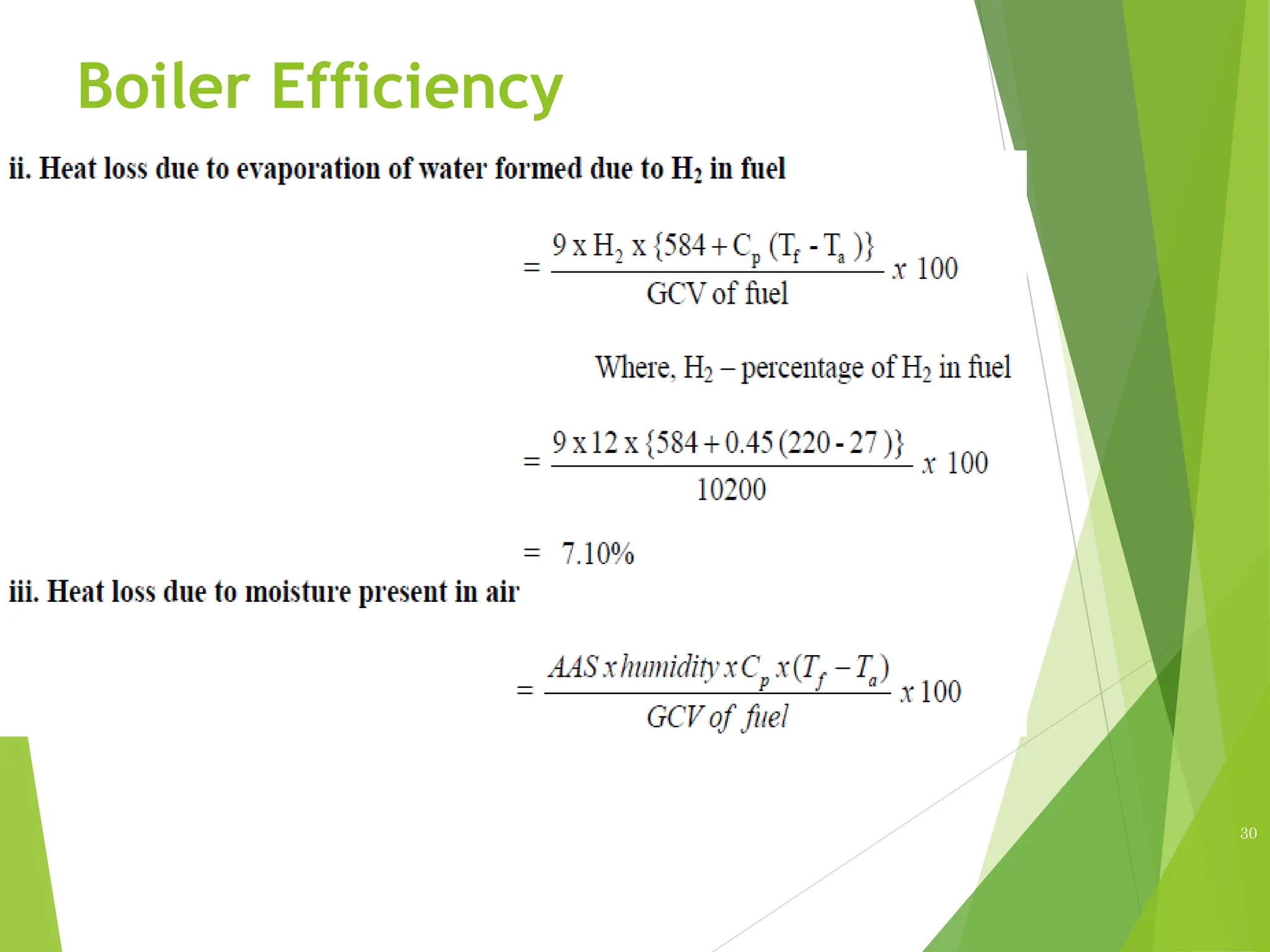 Boiler Efficiency
30
 