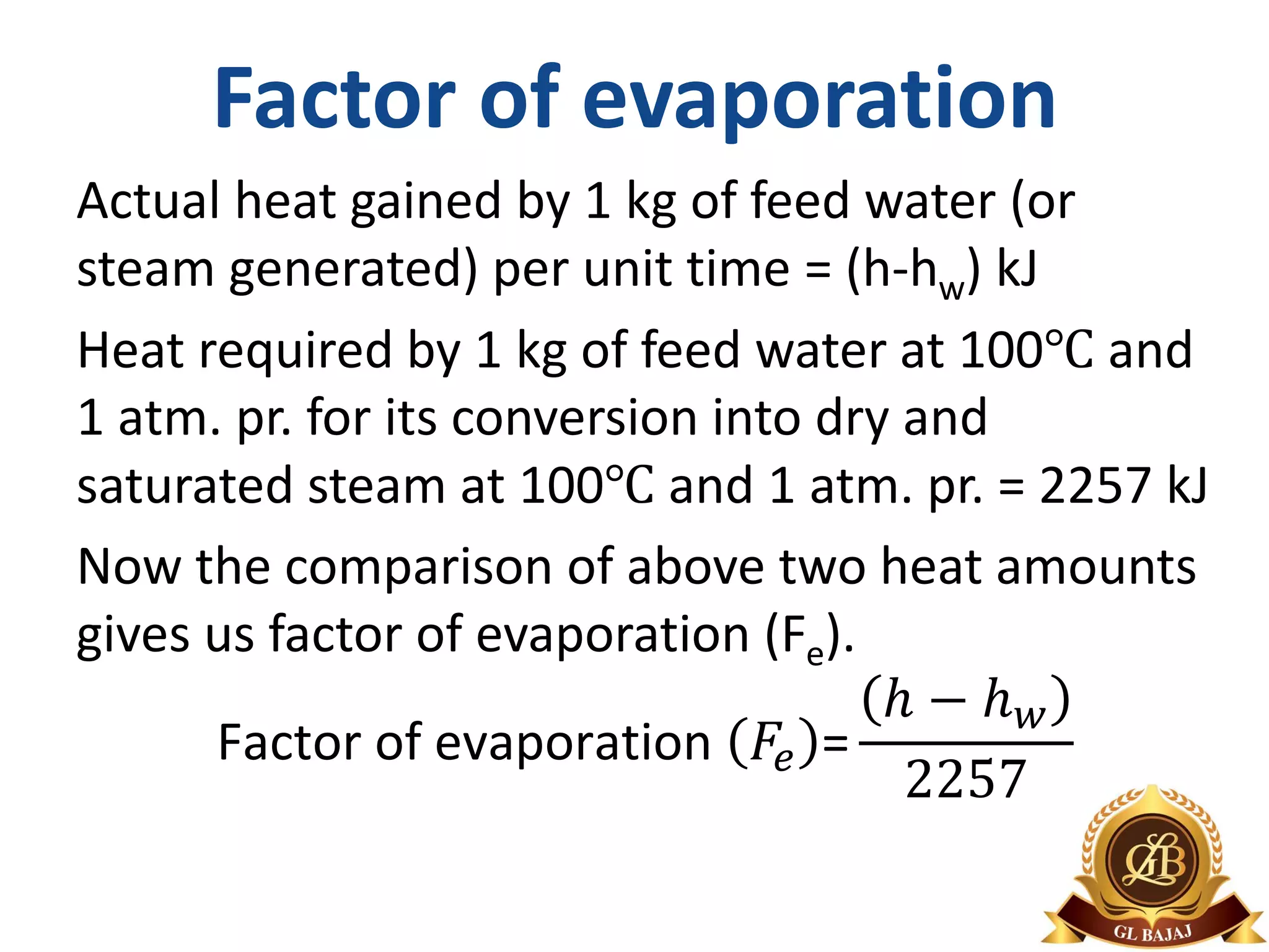 Boiler performance (Part 1) - Equivalent evaporation - Notes | PDF