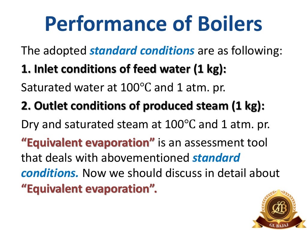 Boiler performance (Part 1) Equivalent evaporation Notes